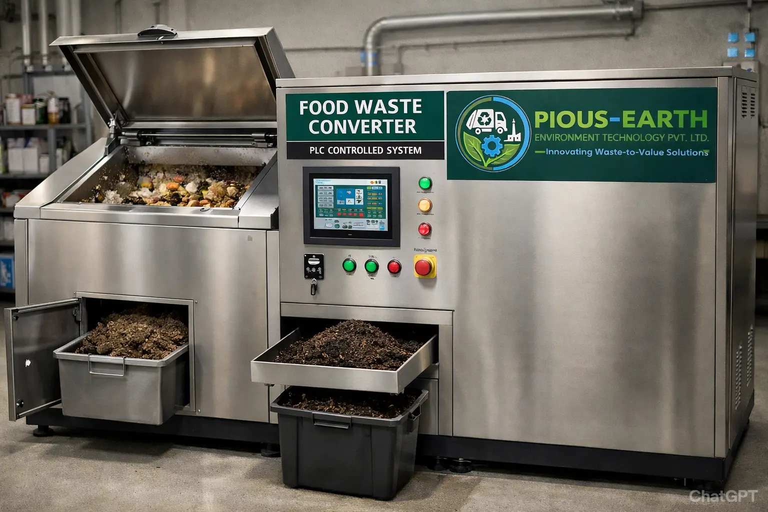 PLC Controlled Food Waste Converter